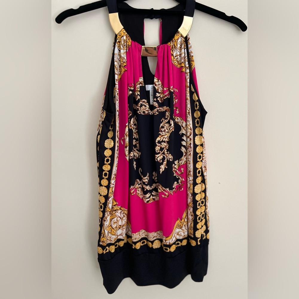💕 Cache Halter Top – Baroque Print – Size XS (runs large)